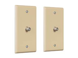 Monoprice Cable TV Jack Wall Plate, Ivory, 2-pack