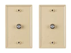 Monoprice Cable TV Jack Wall Plate, Ivory, 2-pack