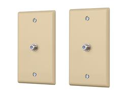 Monoprice Cable TV Jack Wall Plate, Ivory, 2-pack