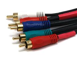 Monoprice 6ft 22AWG 5-RCA Component Video/Audio Coaxial Cable (RG-59/U) - Black(Open Box)