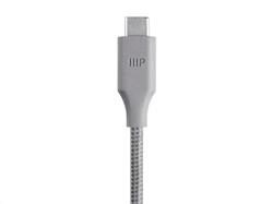 Monoprice Palette Series USB Type-C to USB Type-A 2.0 Cable - 480Mbps, 2.4A, Braided, Grey, 3ft