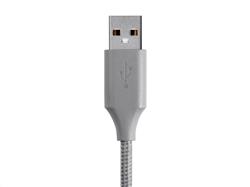 Monoprice Palette Series USB Type-C to USB Type-A 2.0 Cable - 480Mbps, 2.4A, Braided, Grey, 3ft