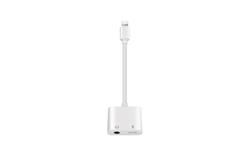 iCAN Lightning to 3.5mm Aux Headphone Jack Audio, 2 in 1 Lightning Adapter and Charger, White