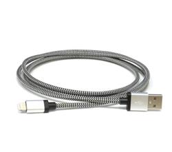 LBT 4 FT Cable Black & White USB A to Lightning Knitted Aluminum Connector (LBT098)