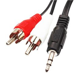 iCAN 3.5mm 28AWG Y Splitter  3.5mm Plug to 2RCA Plugs, 12FT