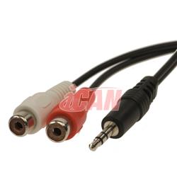 iCAN 3.5mm PC Stereo Male - 2 RCA Red/White Female Adapter