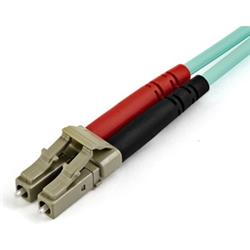 StarTech 10m OM4 LC to LC Multimode Duplex Fiber Optic Patch Cable- Aqua - 50/125 - Fiber Optic Cable - 40/100Gb - LSZH (450FBL