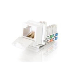 C2G 180 Deg. Cat6 RJ45 UTP Keystone Jack - White (35210)