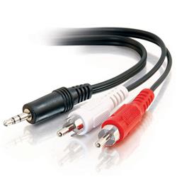 Cables To Go Value Series Audio Y-Cable Mini-phone Male Stereo to RCA Female Stereo Black (40422)