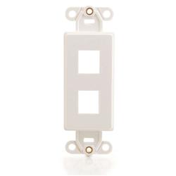 Cables To Go 2 Port Decorative Multimedia Keystone Wall Plate- White(03721)