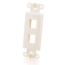 Cables To Go 2 Port Decorative Multimedia Keystone Wall Plate- White(03721)