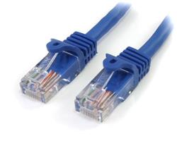 STARTECH 1 ft Snagless Cat5e UTP Patch Cable - Blue