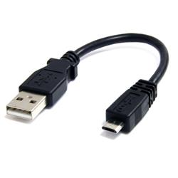 STARTECH 6in Micro USB Cable A to Micro B Black (UUSBHAUB6IN)