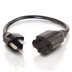 Cables To Go 16 AWG Outlet Saver Power Extension Cord 2ft (NEMA 5-15P to NEMA 5-15R) (29929)