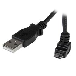 StarTech1m Micro USB Cable - A to Up Angle Micro B - 3.3 ft.(USBAUB1MU)