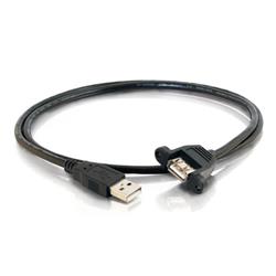 Cables To Go USB 2.0 Panel Mount Cable (Black) - 1 ft.(28061)