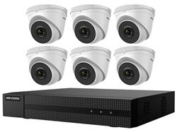 Hikvision (EKI-Q82T46) SIX 4MP OUTDOOR TURRET CAMERAS | includes Six 4 MP Outdoor IR Turrets (ECI-T24F2) and one 8-channel NVR 