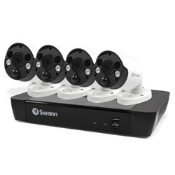 Swann (885MSFB) 4K Ultra HD 8 Channel 2TB Hard Drive NVR Security System with 4 x Outdoor Spotlight Bullet Security Cameras wit