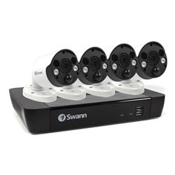 Swann (885MSFB) 4K Ultra HD 8 Channel 2TB Hard Drive NVR Security System with 4 x Outdoor Spotlight Bullet Security Cameras wit