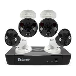 Swann (885MSFB) 4K Ultra HD 8 Channel 2TB Hard Drive NVR Security System with 4 x Outdoor Spotlight Bullet Security Cameras wit