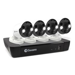 Swann (885MSFB) 4K Ultra HD 8 Channel 2TB Hard Drive NVR Security System with 4 x Outdoor Spotlight Bullet Security Cameras wit