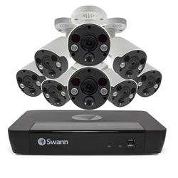 Swann (885MSFB) 4K Ultra HD 8 Channel 2TB Hard Drive NVR Security System with 8 x Outdoor Spotlight Bullet Security Cameras wit