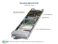 Supermicro MBI-310T-4T2N MicroBlade Rack Server - Xeon E-2386G 6-Core 3.5GHz CPU, 64GB, 1x 2TB 2.5" NVMe SSD (MBI-310T-4T2N-OTO