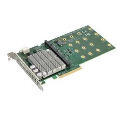 Supermicro 4-Port M.2 NVMe SSD PCIe x8 Adapter Card - for select Supermicro server/board (AOC-SHG3-4M2P-O) *supports 2280/2260/