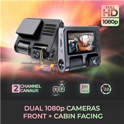 GekoGear Orbit D110 Dash Cam | 2-Channel Dual View Dashcam (1080p Full