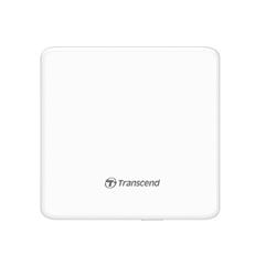 Transcend (TS8XDVDS-W) Extra Slim Portable DVD Writer, 8X DVD-RW, 24X CD-R/RW, 1MB Buffer | White, USB 2.0 | CyberLink Media Su