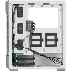 CORSAIR iCUE 220T RGB Airflow Tempered Glass Mid-Tower Smart Case, White(Open Box)