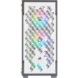 CORSAIR iCUE 220T RGB Airflow Tempered Glass Mid-Tower Smart Case, White(Open Box)