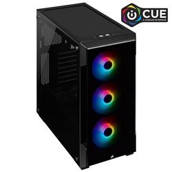 Corsair iCUE 220T RGB Tempered Glass Mid-Tower Smart Case, Black(Open Box)