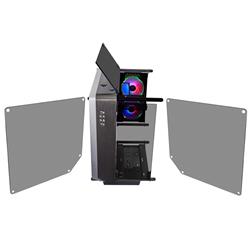 AZZA OPTIMA 803 ATX Gaming Computer Case, 4* Sides Tempered Glass,Aluminum Plates,Divided Two Sides for MB and PSU, 2*120mm Hur