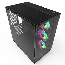 ARMOURY C701 Mid Tower Chassis with 4mm Tempered Glass | Pre-Installed 3x ARGB 120mm Fans & Controller(Open Box)