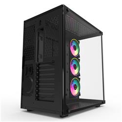 ARMOURY C701 Mid Tower Chassis with 4mm Tempered Glass | Pre-Installed 3x ARGB 120mm Fans & Controller(Open Box)