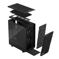 FRACTAL DESIGN Meshify 2 Compact Black ATX Flexible High-Airflow Light Tinted Tempered Glass Window Mid Tower Computer Case