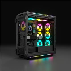 CORSAIR iCUE 5000T RGB Tempered Glass Mid-Tower Smart Case, Black