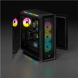 CORSAIR iCUE 5000T RGB Tempered Glass Mid-Tower Smart Case, Black