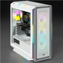 CORSAIR iCUE 5000T RGB Tempered Glass Mid-Tower Smart Case, White