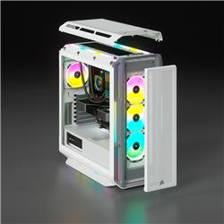 CORSAIR iCUE 5000T RGB Tempered Glass Mid-Tower Smart Case, White