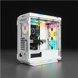 CORSAIR iCUE 5000T RGB Tempered Glass Mid-Tower Smart Case, White