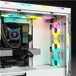 CORSAIR iCUE 5000T RGB Tempered Glass Mid-Tower Smart Case, White