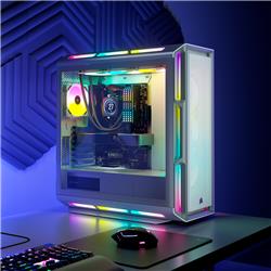 CORSAIR iCUE 5000T RGB Tempered Glass Mid-Tower Smart Case, White