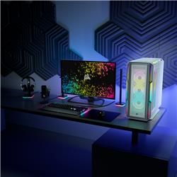 CORSAIR iCUE 5000T RGB Tempered Glass Mid-Tower Smart Case, White