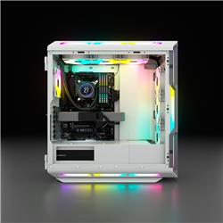 CORSAIR iCUE 5000T RGB Tempered Glass Mid-Tower Smart Case, White