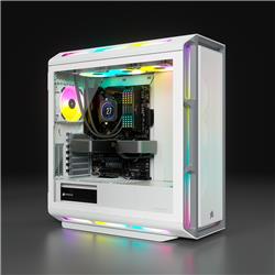 CORSAIR iCUE 5000T RGB Tempered Glass Mid-Tower Smart Case, White