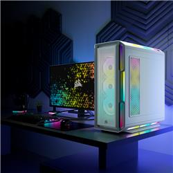 CORSAIR iCUE 5000T RGB Tempered Glass Mid-Tower Smart Case, White