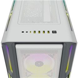 CORSAIR iCUE 5000T RGB Tempered Glass Mid-Tower Smart Case, White