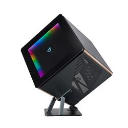 AZZA Regis 902 - Étui Cube de Luxe | Panneau RVB infini | Verre trempé 3 côtés | Support en aluminium fraisé CNC | 336MM MAX...